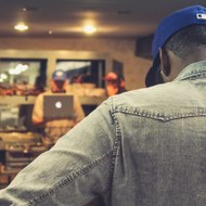 Driving through the hood