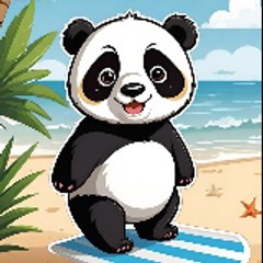 Panda_on_the_beach