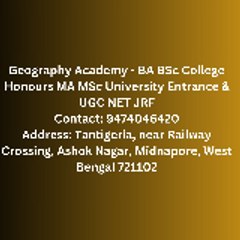 Geography Academy - BA BSc Honours MA MSc UGC NET