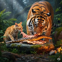 Cat and tiger