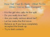 How Get Your Ex Back - What To Do When You've Been Dumped