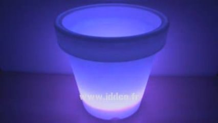 pot de fleurs lumineux LED télécommandé D:33cm