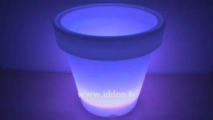 pot de fleurs lumineux LED télécommandé d:47cm