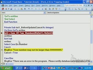 Microsoft Access 2007 Tutorial  Writing Error Trapping Code