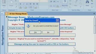 Create Microsoft Access Pop Up User Message Boxes