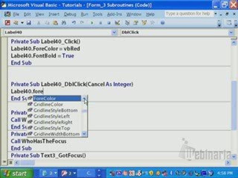 Microsoft Access 2007 Tutorial - How to create a Subroutine