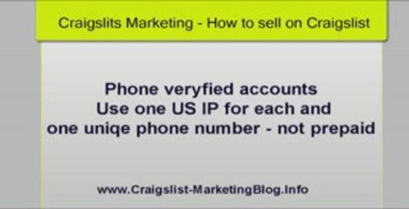 Phone Verified Accounts Changing IP techniques * Craigslist