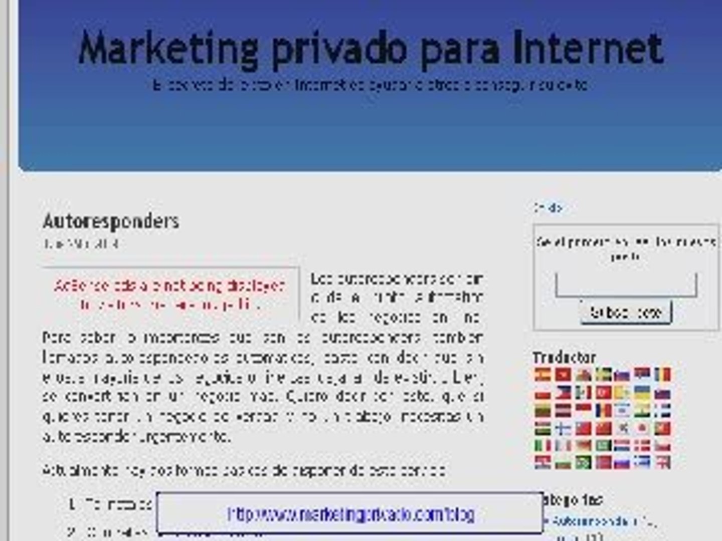 Presentacion Blog Marketingprivado.com/blog