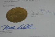 Governor Signs Al Franken's Election Certificate