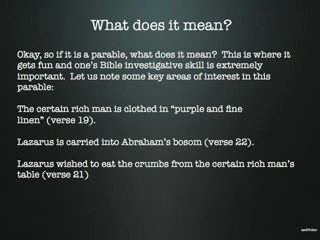 The Un-parable (Part 3 of 4) Luke 16:19-31 Examined