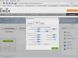 Tutoriel dimdim : définir vos préférences