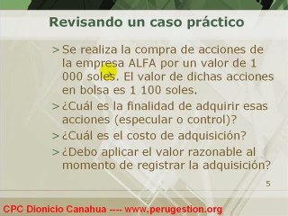 Aplicaciones del Valor Razonable en la Cuenta 11