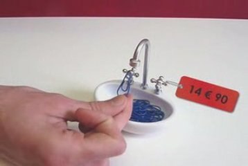 Démonstration du Porte trombones gouttes d'eau
