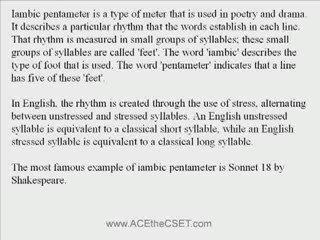 You Need To Know About Iambic Pentameter For Your CSET