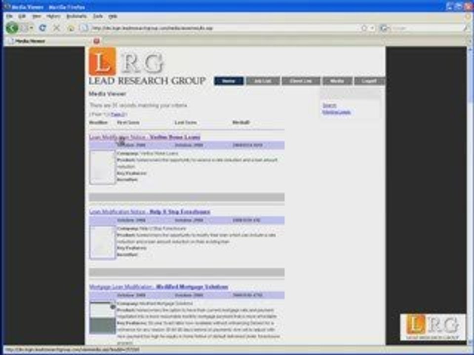 Direct Mail Media Viewer & Database