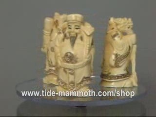mammoth figurine netsuke 3 house Gods H1444