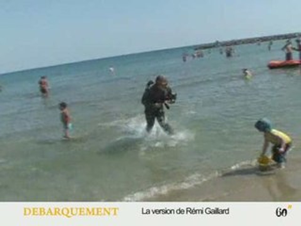 Enterrement, manifestants, débarquement