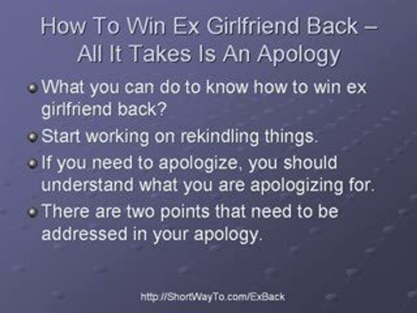 Win back ex girlfriend