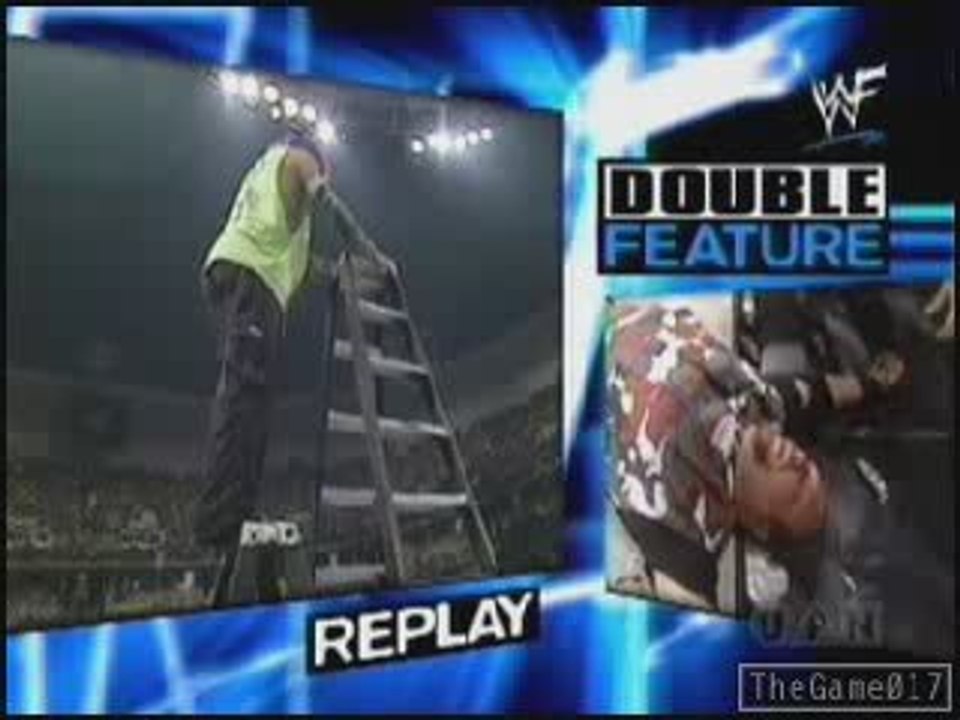 Jeff Hardy's 20ft leapfrog over a ladder through a table