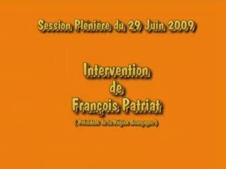 Intervention François Patriat suite Rapport Activité TER