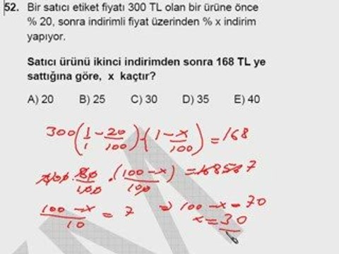 BÜLENT HOCA 2009 KPSS MATEMATİK ÇÖZÜMLERİ 4