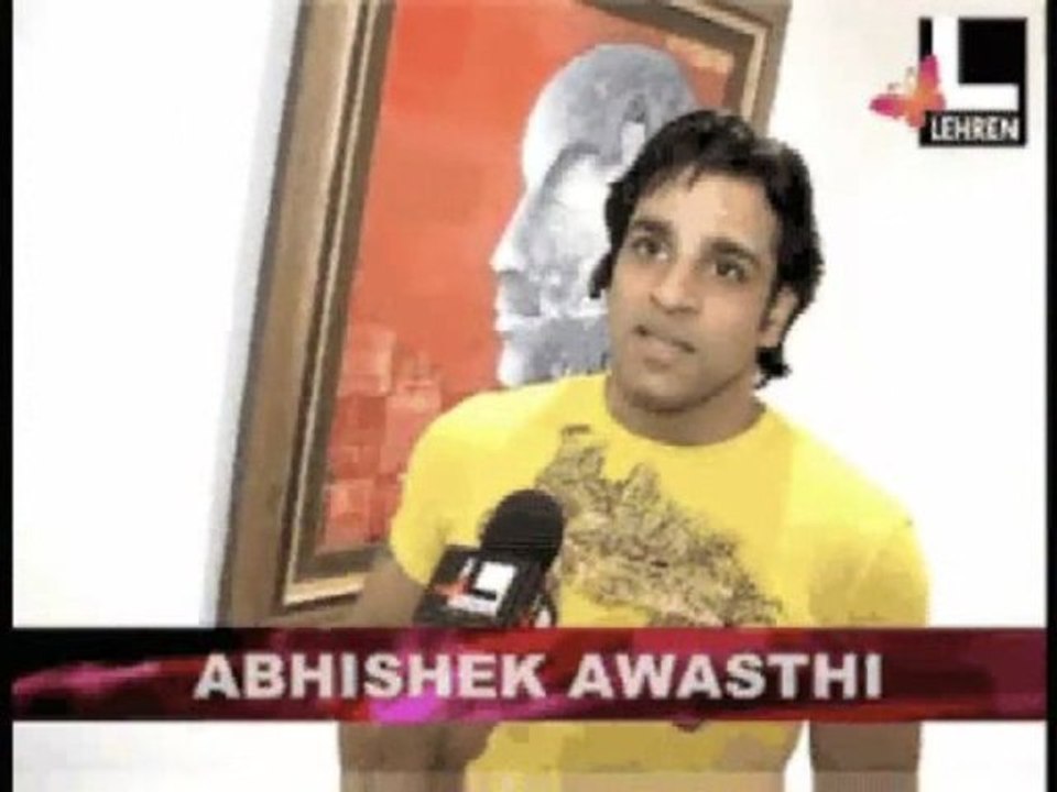 TV serial starcast at painting exibition