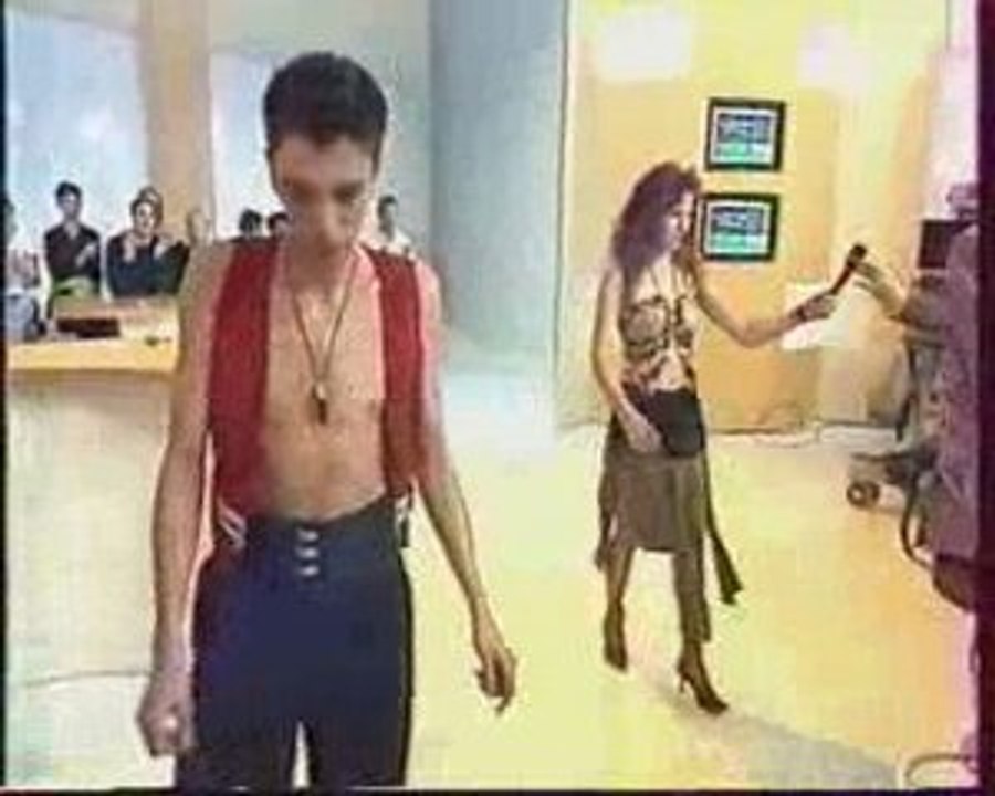 me eating a glass on a french tv show