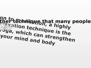 Relaxation Techniques Spin