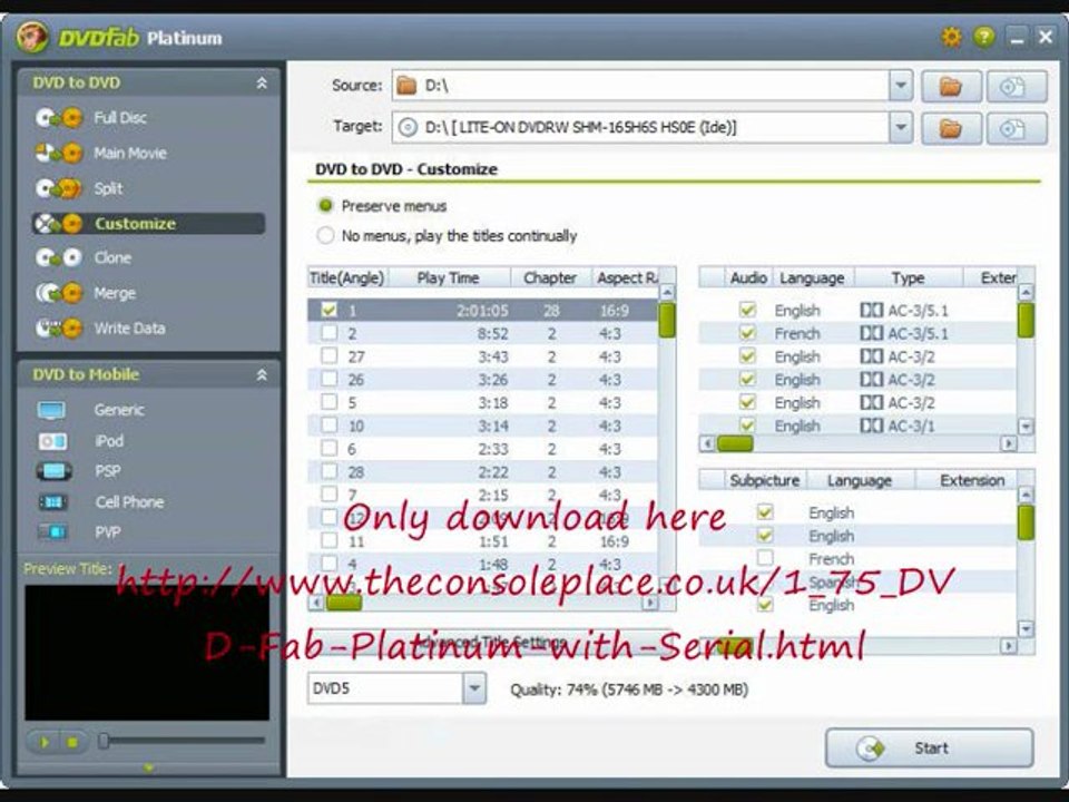 DVD Fab Platinum Including Serial + Tutorial