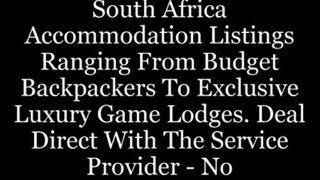 Accommodation South Africa, Travel South Africa, Budget accommodation South Africa, Luxury Accommodation South Africa