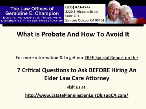 Estate Planning Attorney San Luis Obispo CA - Avoid Probate