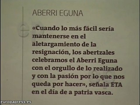 ETA se pronuncia en el día del Aberri Eguna