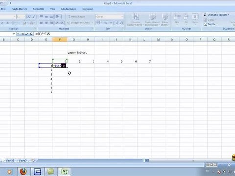 [TT-Egitim] Excel Çarpım Tablosu Yapımı