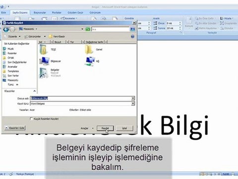 [TT-Egitim] MS Word Belge Şifreleme