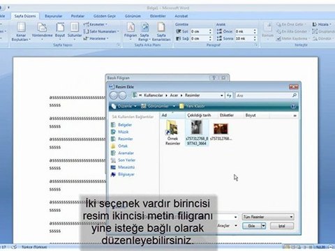 [TT-Egitim] MS Word Filigran Kullanımı