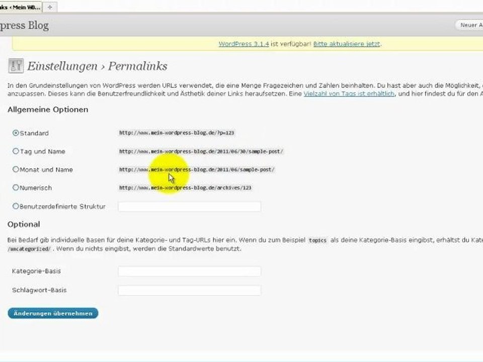Wordpress deutsch - permalink - seo optimiert