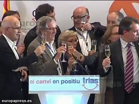 Xavier Trias brinda por su victoria en Barcelona