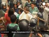 Protesters clash with police in Bangladesh... - no comment