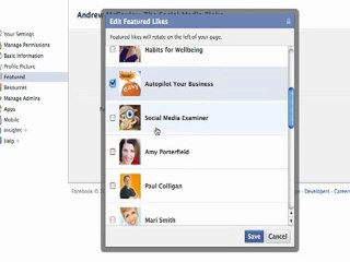 Set the featured Page Likes on your Facebook Page
