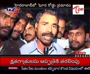 Traffic Jam between Uppal &LB nagar due to Lorry Accident Nagole,Hyderabad