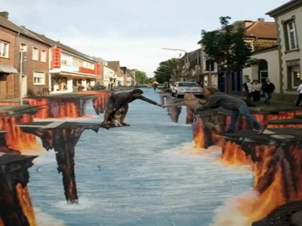 Arte - Espectaculares pinturas en 3D sobre la via publica 1ª parte