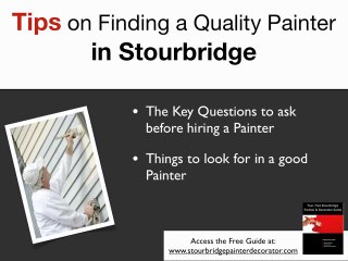 Stourbridge Painter and Decorator – Free Guide