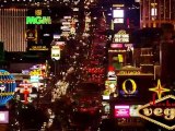 Las Vegas Neon Lights AERIAL Helicopter View