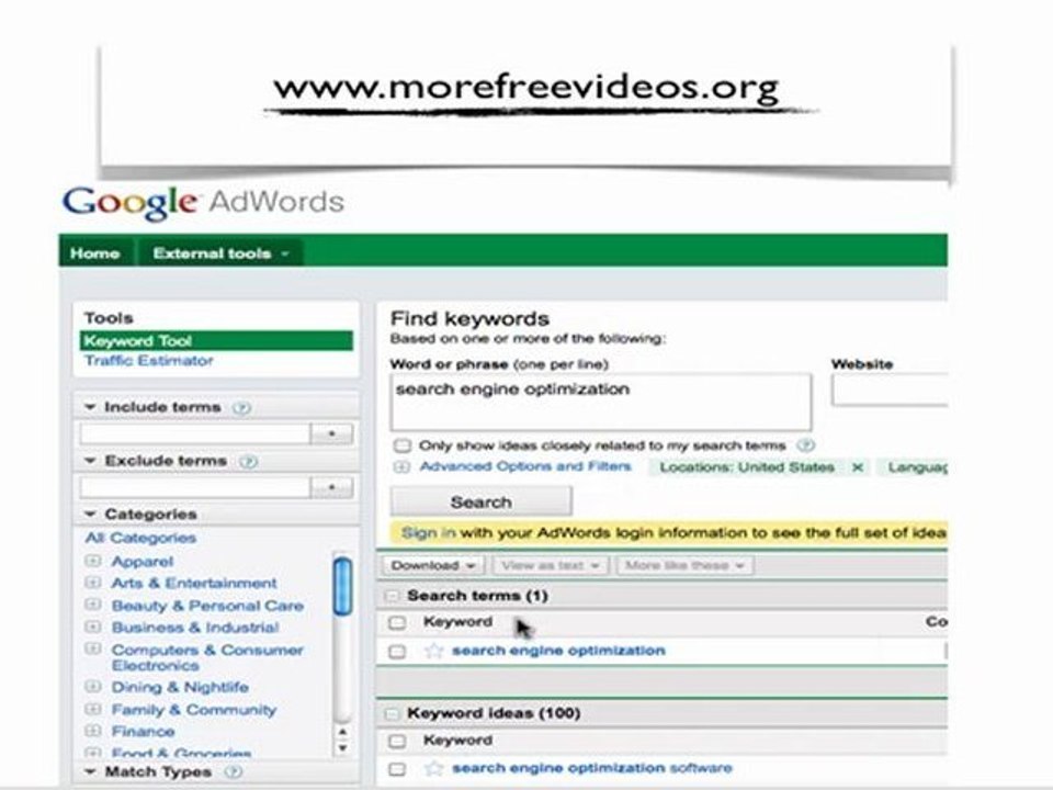 What is the Google Keyword Tool?