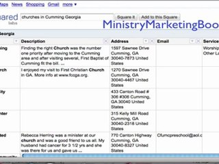 Ministry Marketing Book: Using Google Squared