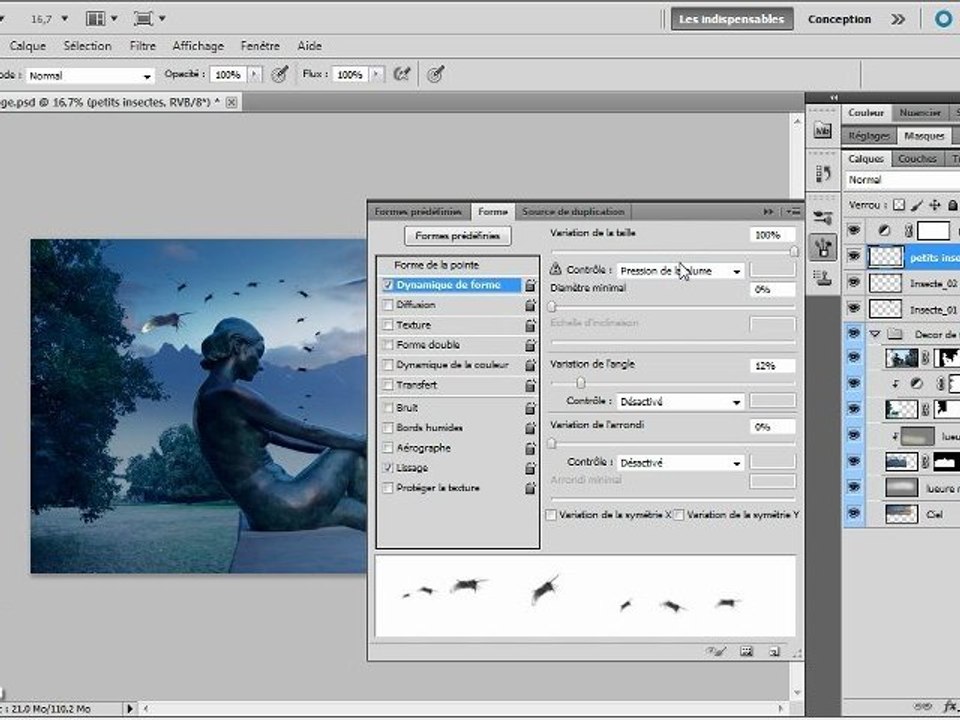 Photoshop CS5 : Définir la variation du pinceau