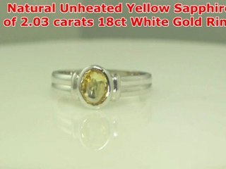Unheated Yellow Sapphire ring in White Gold Vedic Gem