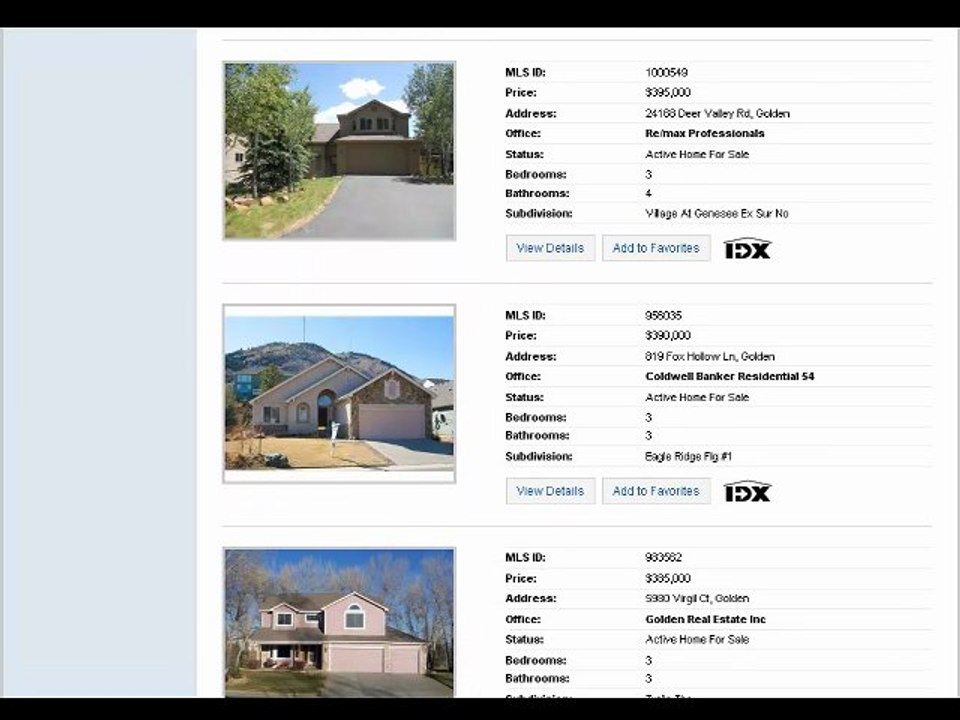 Find Golden Colorado Real Estate Listings