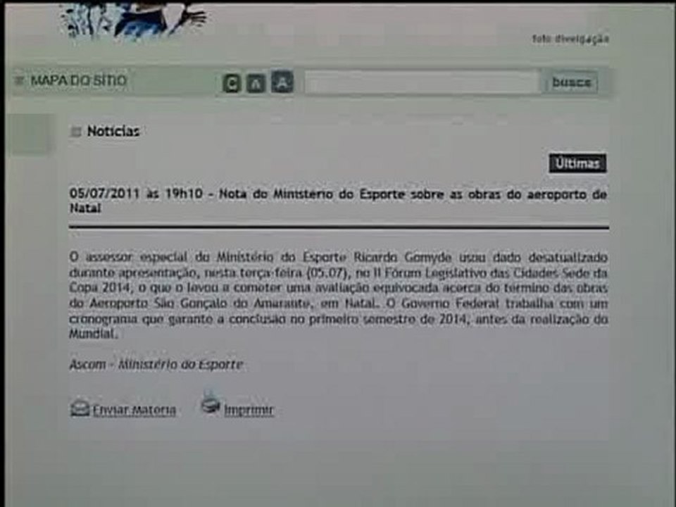 Ministério dos Esportes desmente informação sobre obras do aeroporto de São Gonçalo - in360