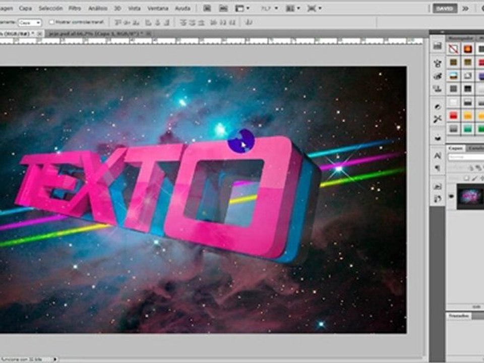 cinema4D  PHOTOSHOP CS5 composición espacial en 3D